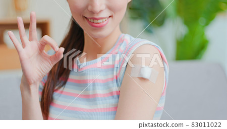 woman has inject vaccine woman has inject vaccine 83011022