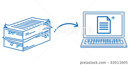 Digitized personal computer paper data illustration 83011605
