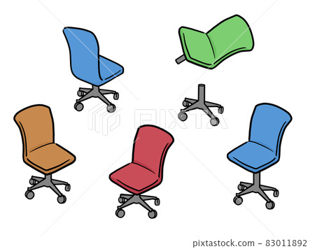 帶有各種角度高度的腳輪的椅子的插圖 帶有各種角度高度的腳輪的椅子的插圖 83011892