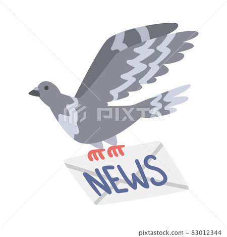 Pigeon Flying with Envelope Carrying Newsletter Vector Illustration Pigeon Flying with Envelope Carrying Newsletter Vector Illustration 83012344