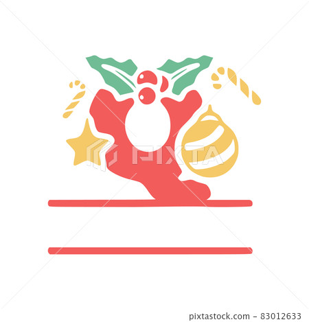 The letter Q is decorated with mistletoe and Christmas elements, personalized monogram, vector logo, emblems or initial design. 83012633