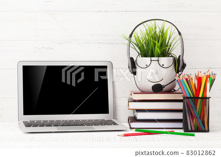 Home office with laptop 83012862