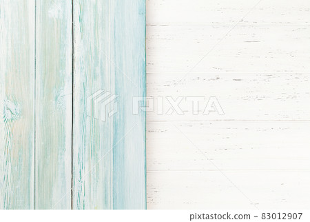 Wooden texture backdrop. White and blue wood plank Wooden texture backdrop. White and blue wood plank 83012907