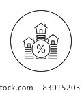 Interest rate on real estate - mortgage. Icon. Vector. Flat . Thin line. 83015203