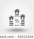 Interest rate on real estate - mortgage. Icon. Vector. Flat . Silhouette. 83015204