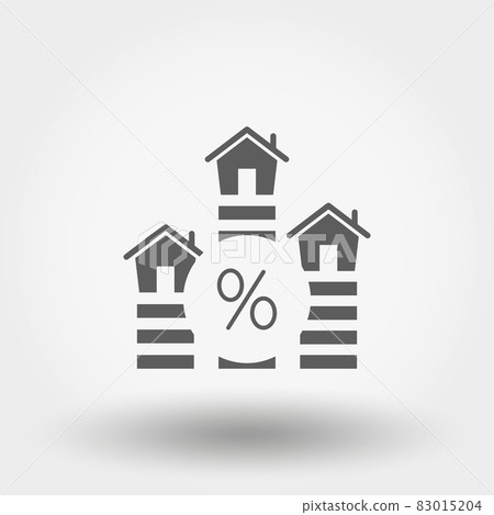 Interest rate on real estate - mortgage. Icon. Vector. Flat . Silhouette. 83015204