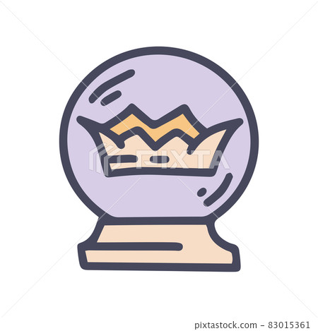 crystal ball witn crown color vector doodle simple icon crystal ball witn crown color vector doodle simple icon 83015361
