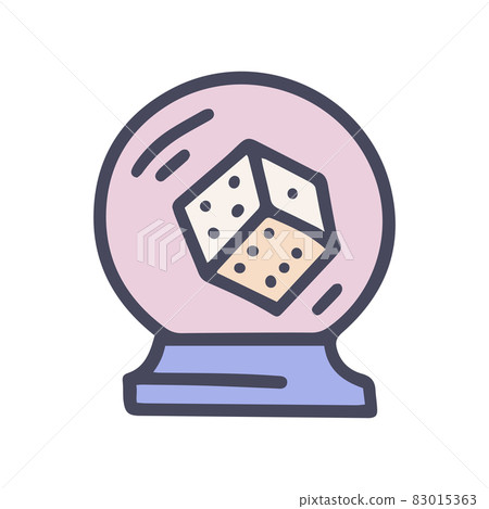 crystal ball dice color vector doodle simple icon 83015363