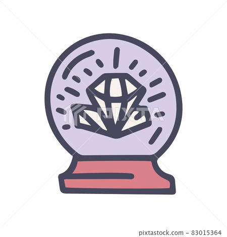 magic ball with crystals color vector doodle simple icon 83015364