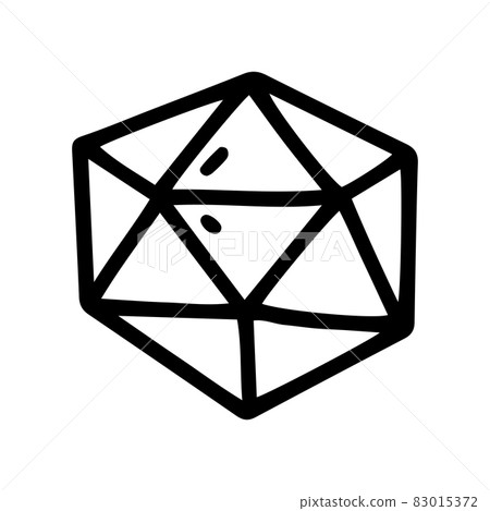 icosahedron line vector doodle simple icon design 83015372