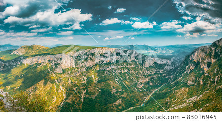 Beautiful Mountains Landscape Of The Gorges Du Verdon In South-eastern France. 83016945