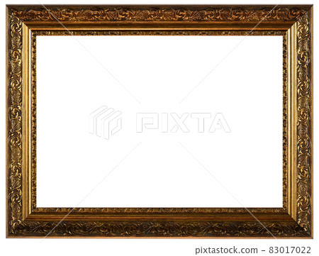 Golden Brown mockup canvas frame isolated on white background 83017022