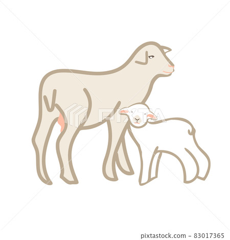 sheep with lamb. sheep with lamb. 83017365