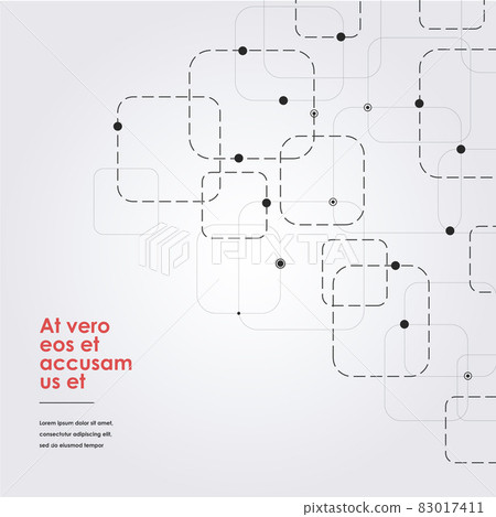 Vector simple technological background. Business computer network concepts backdrop. Modern connection concept with lines and squares and dots 83017411