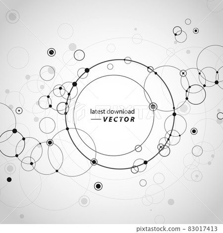 Circles connect with dots. Network technology communication background. Lines dots element. Concept formula medical 83017413