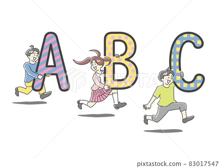 Children who run well with letters 83017547