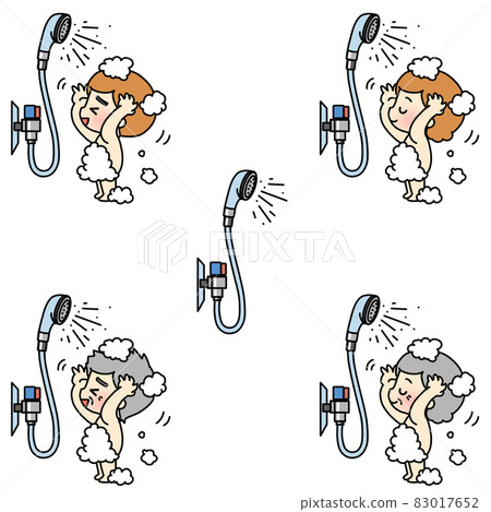 Illustration of a person taking a shower 83017652