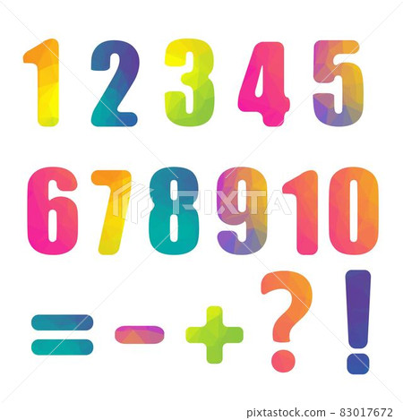 Color Numbers Isolated White Background 83017672