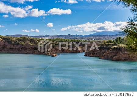 Embalse de Negratin reservoir lake in Sierra Nevada National Park in Spain Embalse de Negratin reservoir lake in Sierra Nevada National Park in Spain 83017683