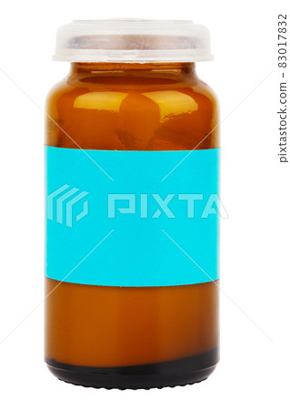 small brown glass jar of medical ointment - isolated 83017832