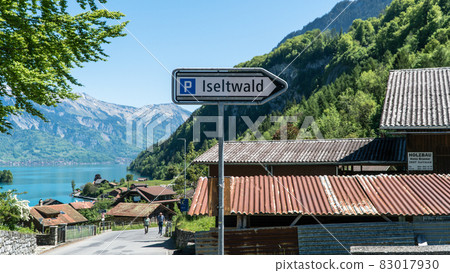 Scenery from Swiss town of Iseltwald with lake Brienz. Scenery from Swiss town of Iseltwald with lake Brienz. 83017930