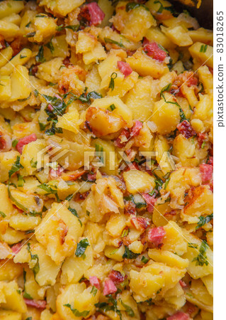 roasted domestic potatoe full frame background and texture roasted domestic potatoe full frame background and texture 83018265