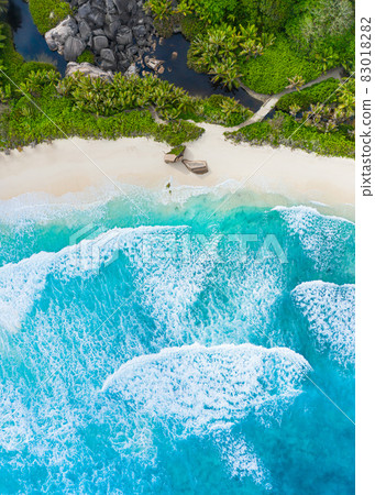 Grand Anse - one of the most beautiful beach of Seychelles. La Digue Island, Seychelles 83018282