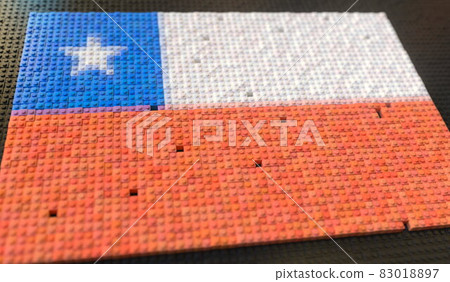 Flag of Chile made with plastic toy blocks, 3d rendering Flag of Chile made with plastic toy blocks, 3d rendering 83018897