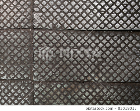 old cast iron factory floor tiles with checkered skid-proof pattern old cast iron factory floor tiles with checkered skid-proof pattern 83019013