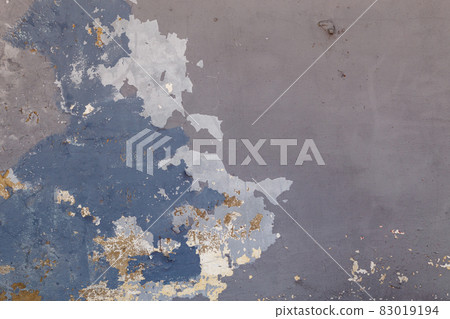 shabby weathered artistically peeled off blue and gray paint 83019194