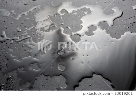 abstract background of wet black hydrophobic surface - close-up with selective focus 83019201