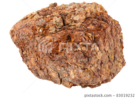 large piece of metallurgical ferrous iron stone ore isolated on whie background large piece of metallurgical ferrous iron stone ore isolated on whie background 83019232