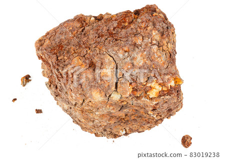large piece of metallurgical ferrous iron stone ore isolated on whie background 83019238