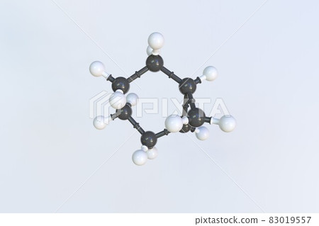 Molecule of norcarane, isolated molecular model. 3D rendering 83019557