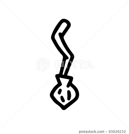 witch broomstick line vector doodle simple icon 83020232