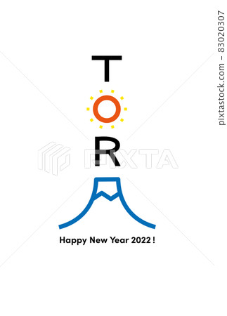 2022, New Year's card design: "TORA" (vertical installation) with sunrise as "O" and Mt. Fuji as "A" 83020307
