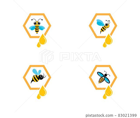Bee logo vector icon illustration 83021399