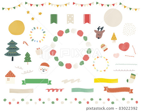 Watercolor Christmas headline set 83022392