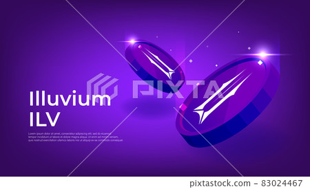 Illuvium ILV banner. ILV coin cryptocurrency concept banner background. 83024467