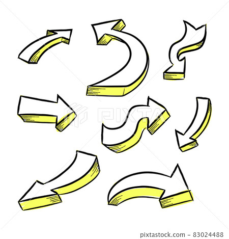 Arrow doodle collection isolated on white background. Arrow doodle collection isolated on white background. 83024488