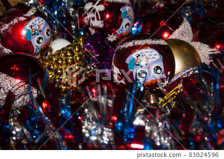 New Year's toys on a white background New Year's toys on a white background 83024596