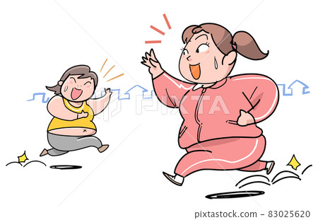 Fat person jogging 83025620