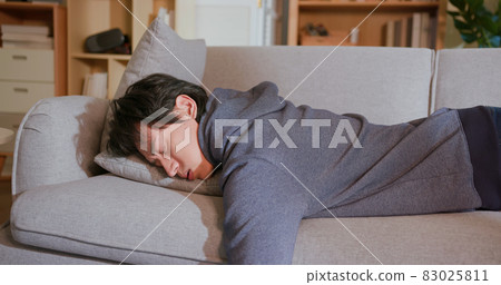 tired man feels exhaustion tired man feels exhaustion 83025811