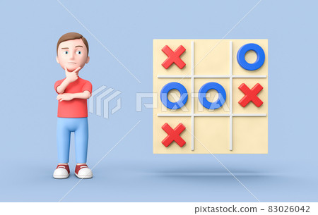 Tic tac toe game icon cartoon style Royalty Free Vector