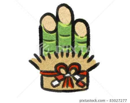 Illustration of cute Kadomatsu with Japanese painting touch Illustration of cute Kadomatsu with Japanese painting touch 83027277