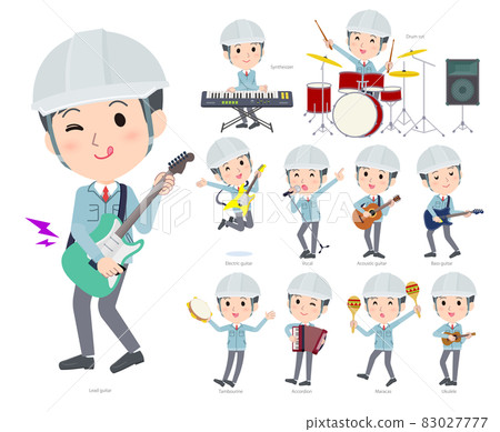 A set of on-site director men playing rock and roll and pop music 83027777