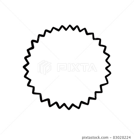 Hand drawn circle zigzag badge. Hand drawn circle zigzag badge. 83028224