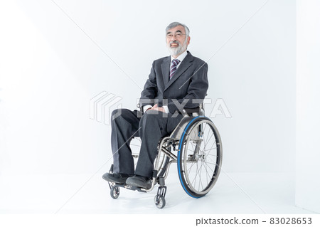 Senior man wheelchair suit 83028653