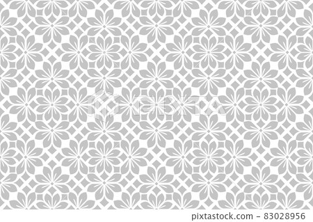 Flower geometric pattern. Seamless background. White and gray ornament. Flower geometric pattern. Seamless background. White and gray ornament. 83028956
