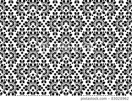 Flower geometric pattern. Seamless background. White and black ornament 83028962